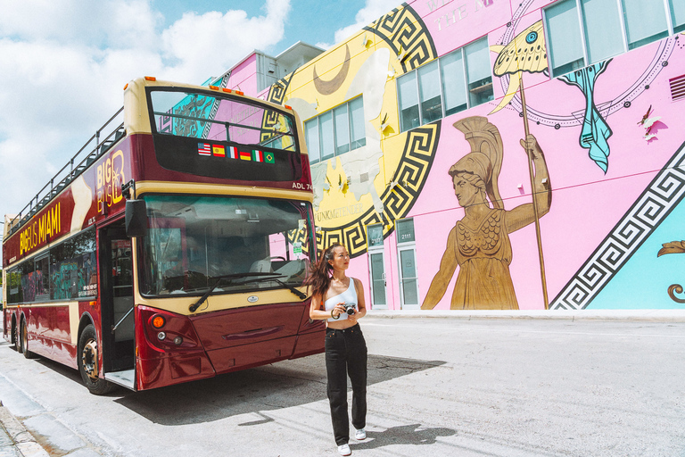 Miami: Hop-on Hop-off Sightseeing Tour by Open-top Bus 2-Day Ticket and Choice of Bay Cruise or Night Tour