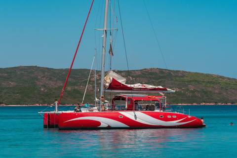 Cruising on a sailing maxi-catamaran