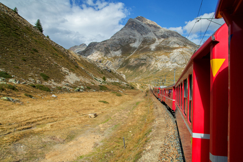 Da Milano: Tour di un giorno del Bernina e di St. Moritz in treno panoramicoPartenza dalla Stazione Centrale