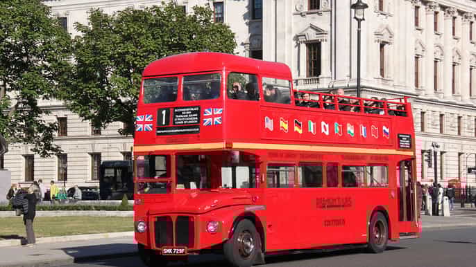 london tour bus vintage cruise thames fish chips