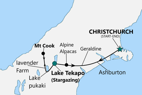 Christchurch: 2 dagen-1 nacht Mt Cook &amp; Lake Tekapo sterrenkijken