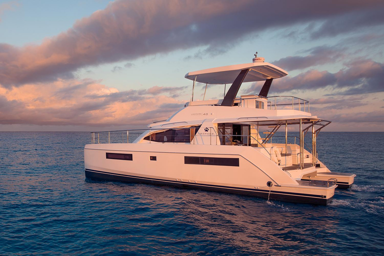 Rhodes: Sunset Catamaran Cruise With Drinks Power Catamaran Sunset Cruise "Boss"