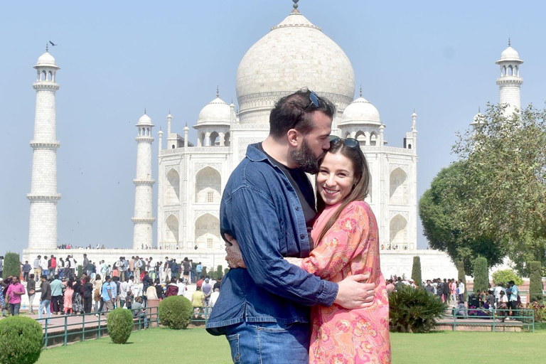 From Delhi: Sunrise Taj Mahal and Agra Guided Tour by Car From Agra: Private Car, Driver and Guide Service Only