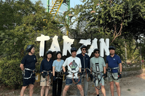 Pattaya: Zipline-äventyr med 25 plattformar med barnalternativKurs för barn