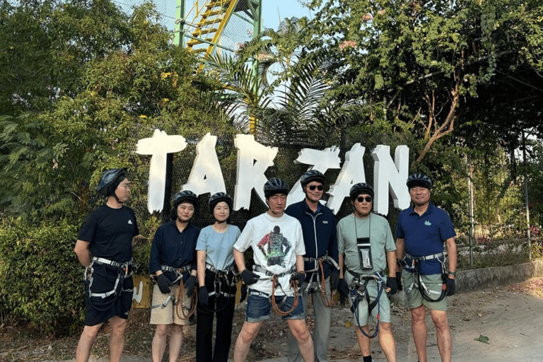 Pattaya: Avventura in zipline con 25 piattaforme e opzione per bambiniCorso per adulti