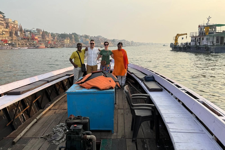 Varanasi: Sunrise Boat Ride w Traditional Meal Half Day Tour with a professional tour guide