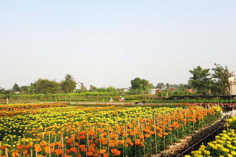 Flytande marknad, blomsterby Autentisk Mekong Delta-resa