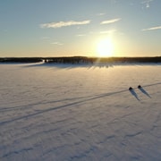 Park Muotkatunturi, Inari – Mini-Schneemobil-Expedition Seen & Berge