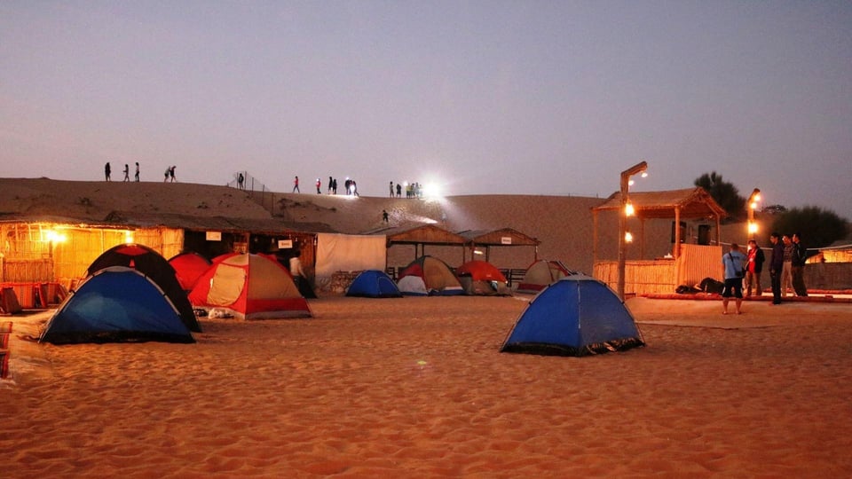 Night in desert Under stars Dune Bash Camel Ride bbq Dinner