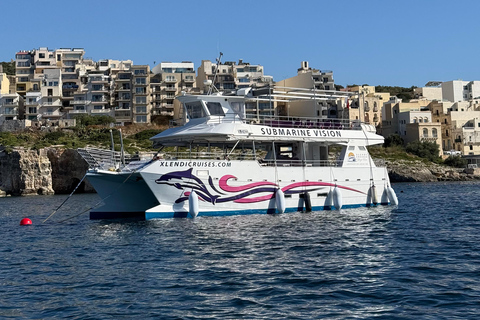Malta: Comino Catamaran Cruise with Blue & Crystal Lagoon Morning or afternoon Half day cruise with 2 swimming stops