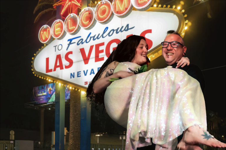 Las Vegas: Goth Wedding or Vow Renewal at Vegas Sign, Photos