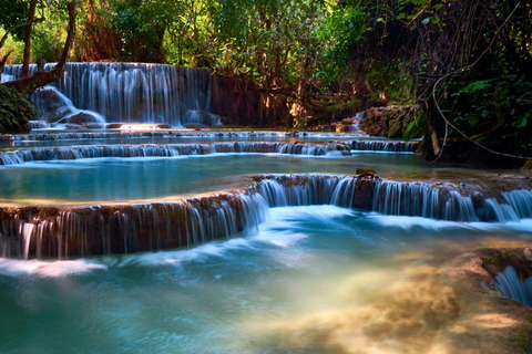 Luang Prabang: Alms Giving & Kuang Si Waterfall Private Tour