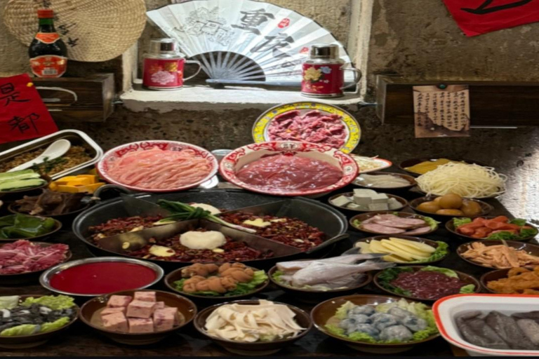 Chongqing: Underground Air-Raid Shelter Hot Pot Experience 2-Person Hot Pot Set Meal