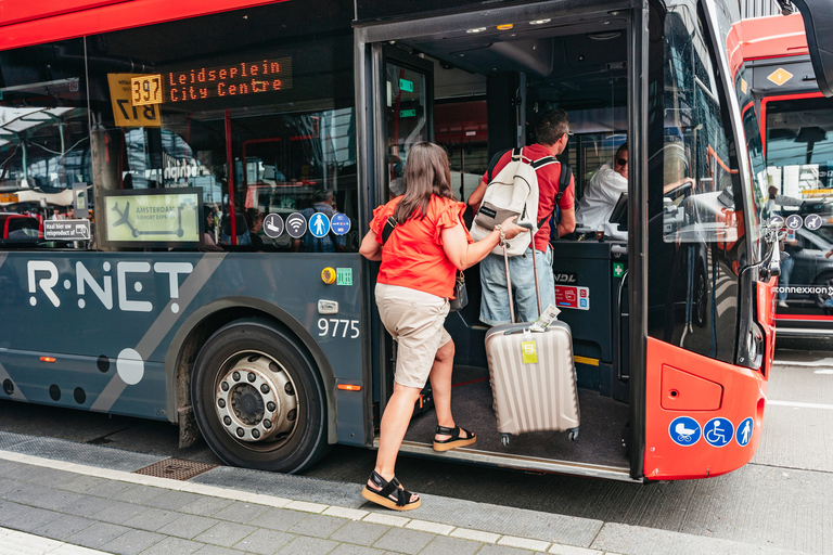 Amsterdam: Trasferimento in autobus espresso dall&#039;aeroporto a/da il centro cittàTransfer aeroportuale espresso di andata e ritorno per la città (valido 14 giorni)