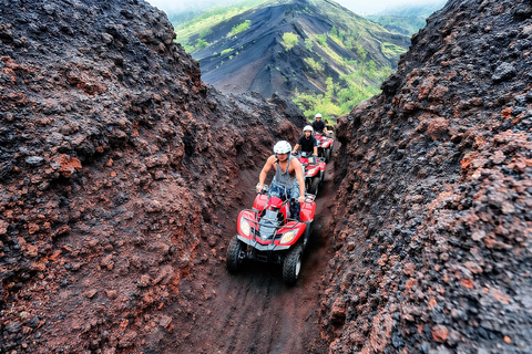 Bali: Mt Batur Black Lava ATV Quad Bike Adventure Tandem Quad Ride with Round Transfer