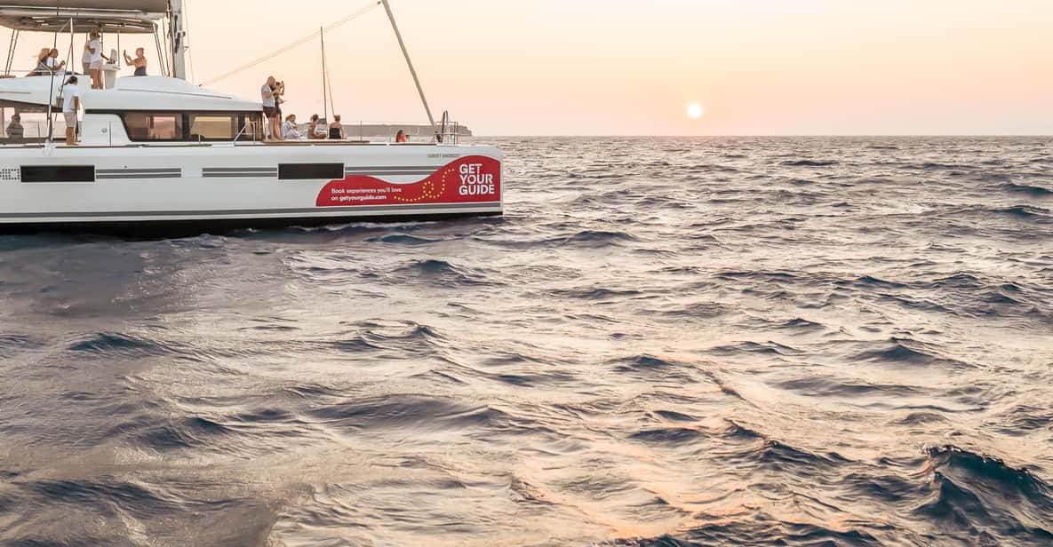 Santorini: Luxury Small Group Catamaran w/ Meal & Open Bar