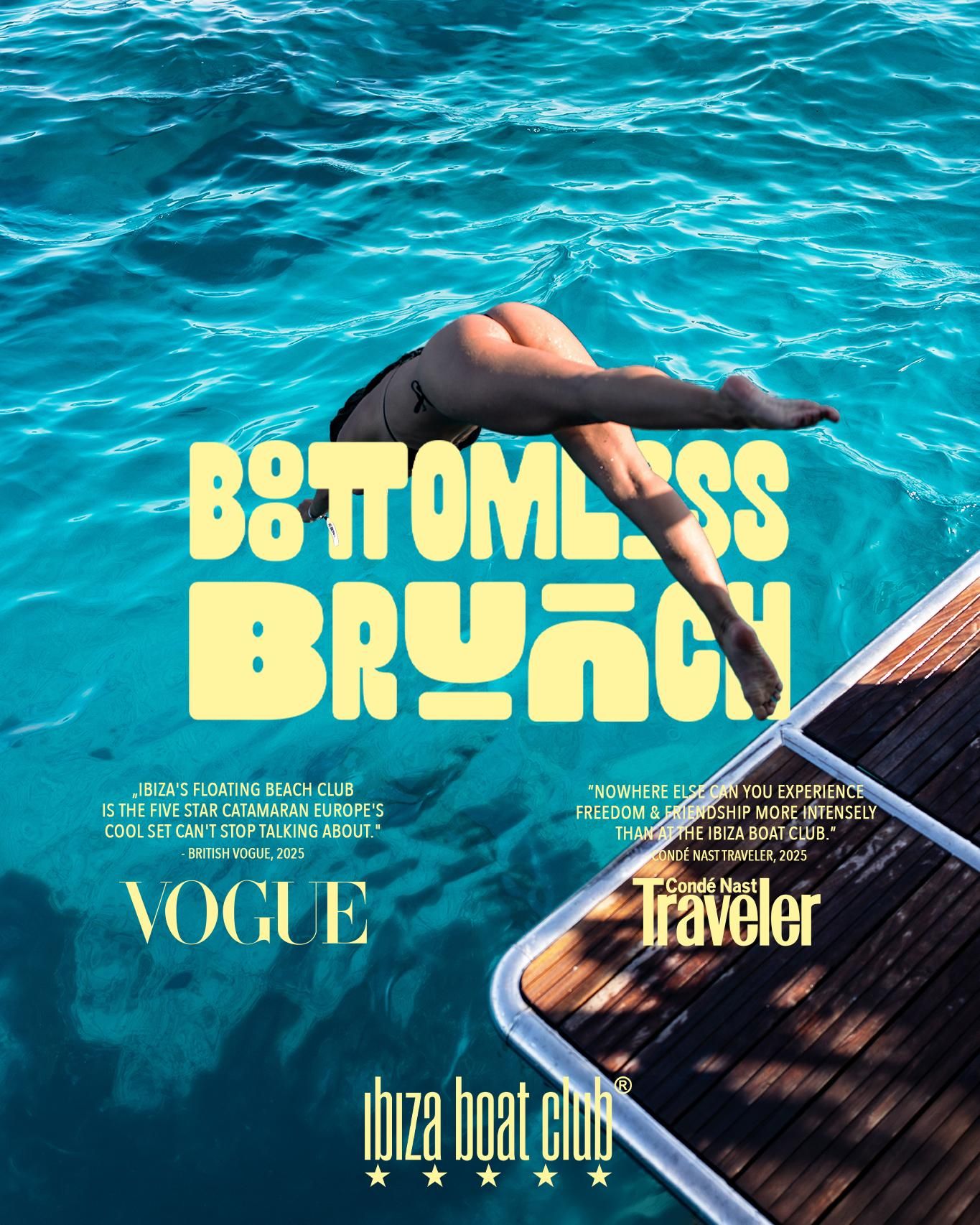 Ibiza: Halbtägiger Pass im Ibiza Boat Club mit Brunch & Drinks