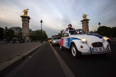 discover paris by night in a vintage car with a local