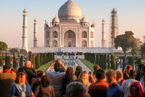 From Delhi: Taj Mahal Sunrise Tour & Agra Fort Visit AC Car, Guide, and Entry Fees