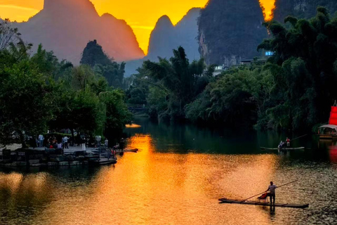 Yangshuo: Sunset & Scenic Afternoon Tour with pickup
