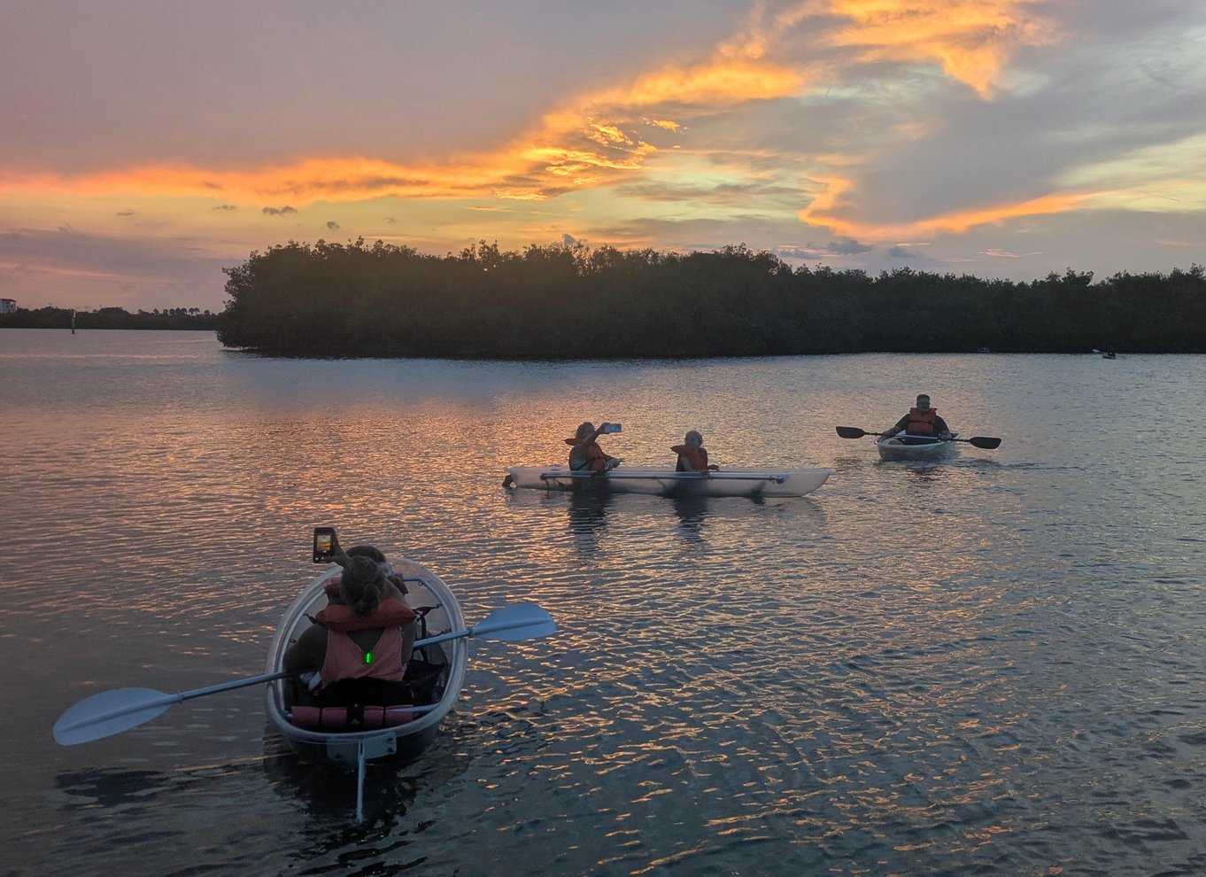 Orlando: Solnedgangstur i klar kajak eller paddleboard i paradis