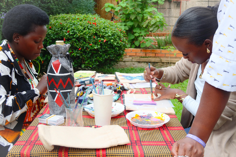 Kigali: Paint Your Own Tote Bag Workshop with Local Artist Medium Canvas Pouch (22 × 16 cm)