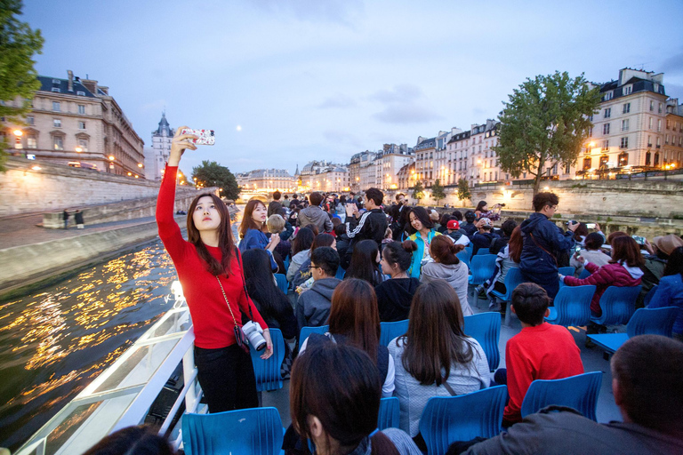 Paris : visite nocturne à vélo et croisière sur la SeineParis : visite nocturne à vélo et croisière en anglais