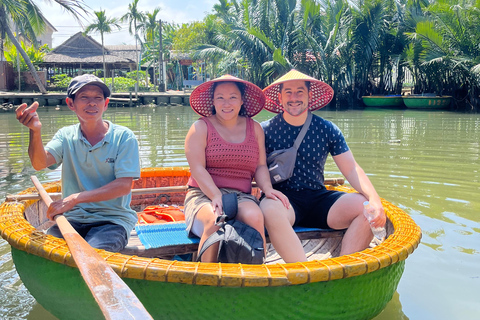 Funny day Biking, Farming, Buffalo riding and Basket boat private tour for solo traveler from Da Nang with transfer