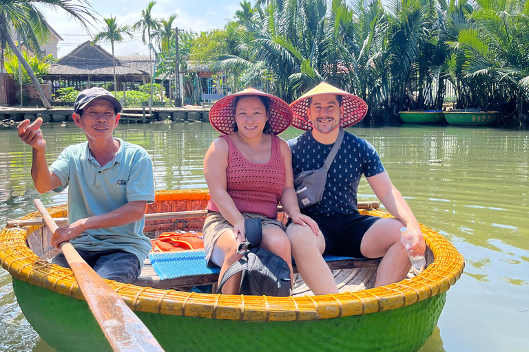 Funny day Biking, Farming, Buffalo riding and Basket boat private tour for solo traveler from Da Nang with transfer