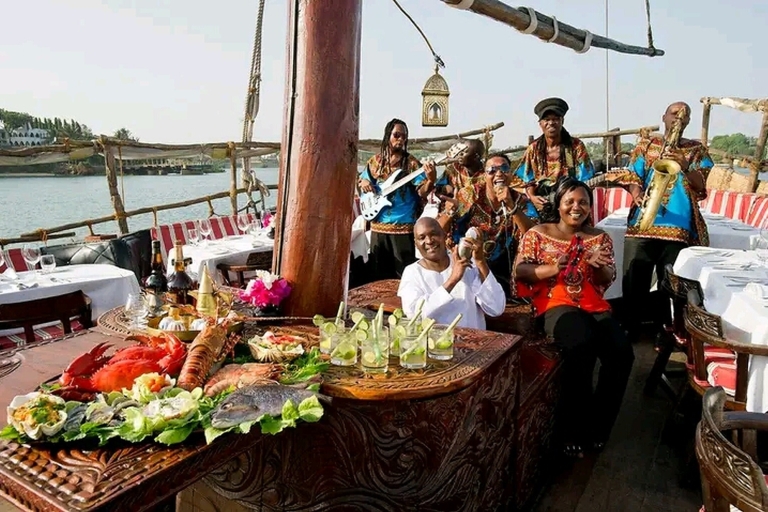 Mombasa: Tamarind Dhow Cruise Abendessen oder Mittagessen Touren.
