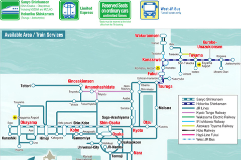 JR West : Kansai &amp; Hokuriku Area Rail Pass