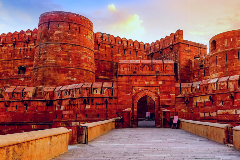 Delhi: Taj Mahal en Agra Fort Tour per auto met maaltijdoptieZonder toegangskaarten en maaltijd