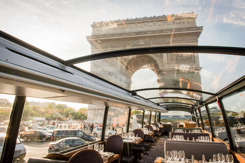 París: Comida gastronómica en un autobús con techo de cristal