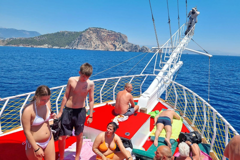 Alanya: Morning or Sunset Relaxing Boat Tour w/ Lunch, Alanya: Sunset Relaxing Boat Tour With Transfer.