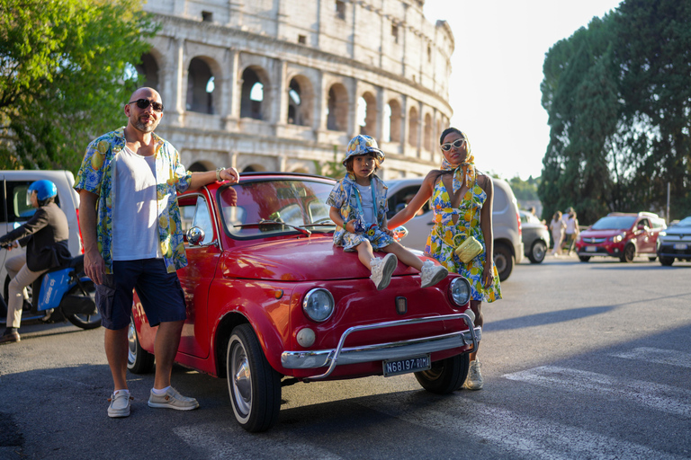 Timeless Rome: A Journey in Fiat 500 or Convertible Fiat 500 Shared Vintage Convertible Fiat 500 experience