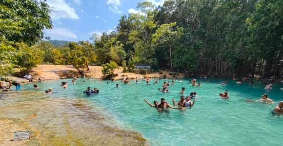 From Krabi: Emerald Pool, Hot Springs, and Temple Tour