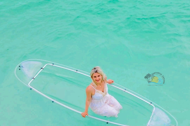 Zanzibar: Transparent Kayak Adventure with Drone Footage Transparent Kayak Adventure with Drone (Pickup included)