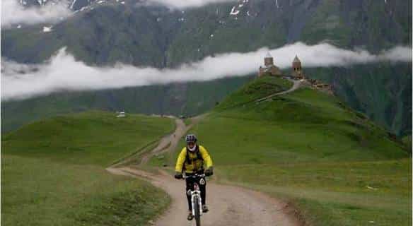 off road cycling to mount kazbegi