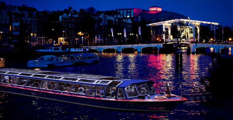Passeio de Barco Noturno pelos Canais de Amsterdã