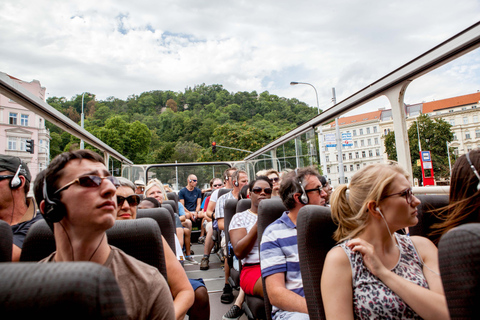 Praga: Tour panoramico della città in autobus e tour in barca opzionaleBiglietto da 24 ore per il tour in autobus