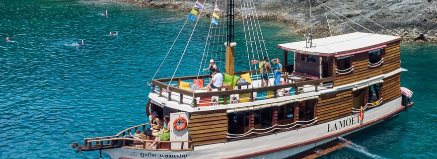 Khao Lak : Bateau traditionnel vers la baie de Phang Nga et l'île de Hong