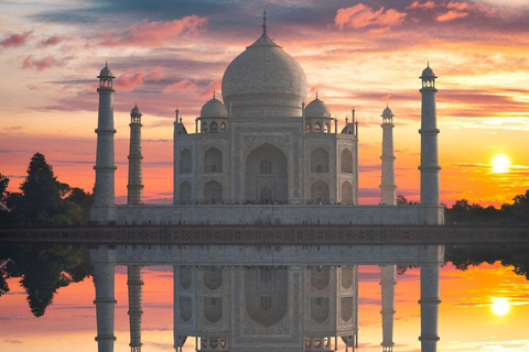 Vanuit Delhi: dagtrip naar Taj Mahal en Agra Fort met de autoAll-inclusive rondleiding