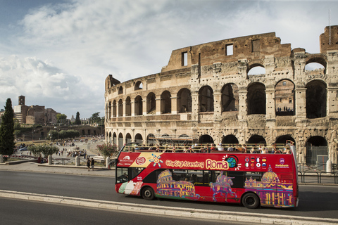 Roma: Tour de ônibus hop-on hop-off e experiência no ColiseuIngresso de 48 horas com experiência no Coliseu às 11 horas