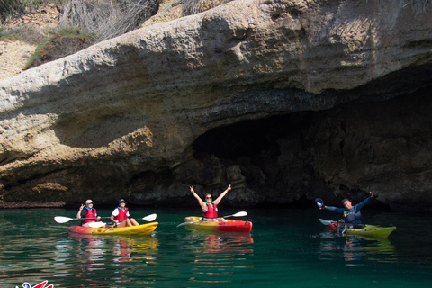Nerja: Self-Guided Kayak Tour. Maro Waterfall. Support boat for the route.