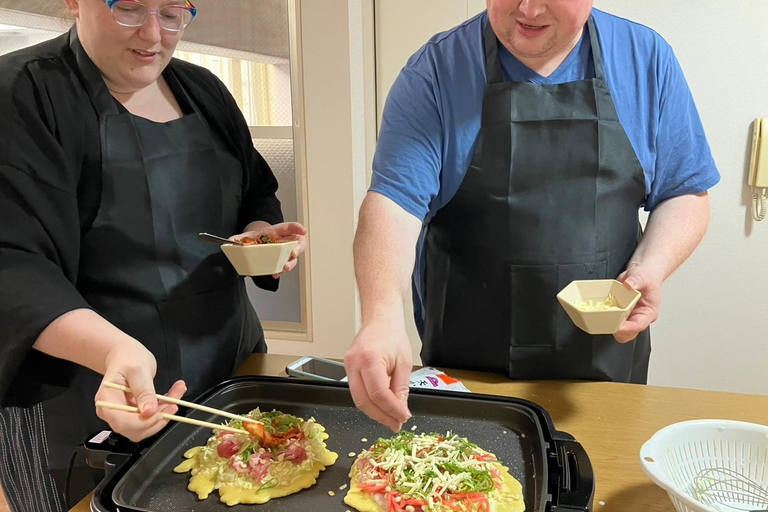 Osaka : Cooking Class Okonomiyaki & Takoyaki course in Nanba