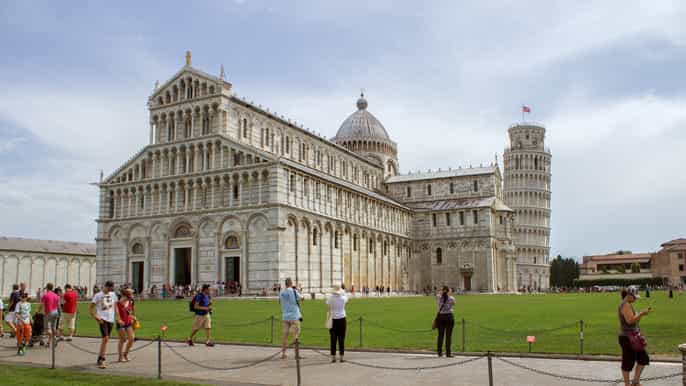 reserved entrance to leaning tower of pisa cathedral