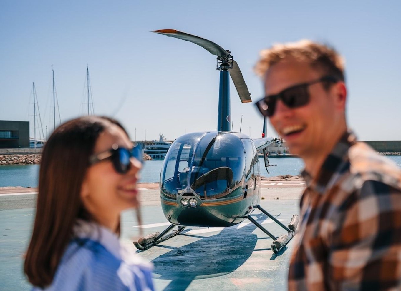 Barcelona: Helikopterflyvning og bådtransport til heliport