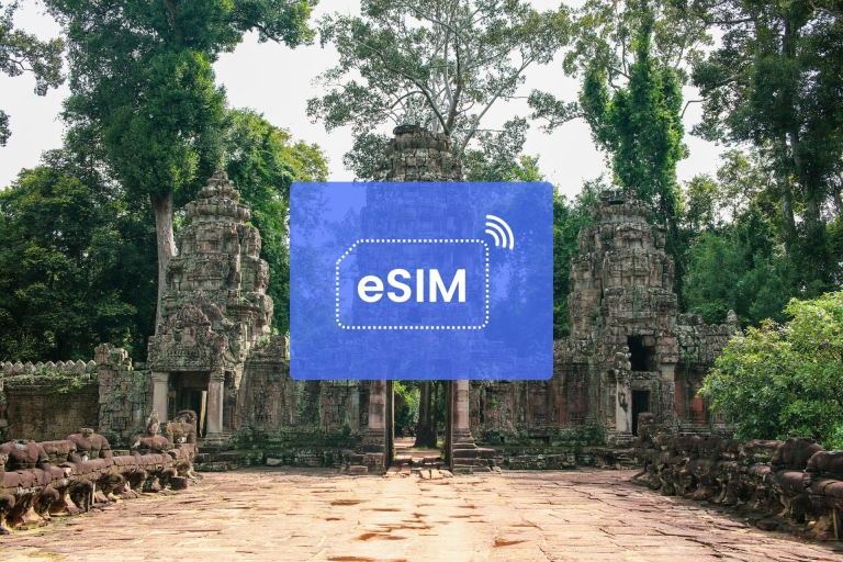 Siem Reap: Cambodia eSIM Roaming Mobile Data Plan 1 GB/ 7 Days: 22 Asian countries