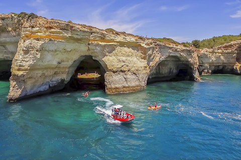 Portimão: Benagil Caves Speed Boat Tour with Sunset Option Private Tour in French