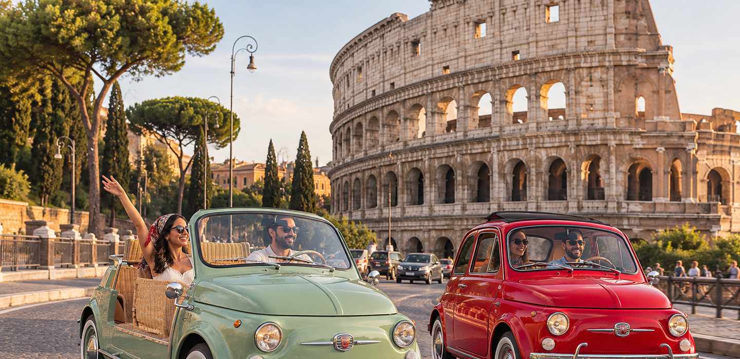 Rom: Tour im klassischen Fiat 500 oder Fiat 500 Cabrio & Fotos